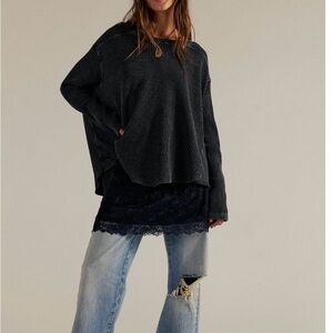 Free People | Women's Black/Grey Knit Top